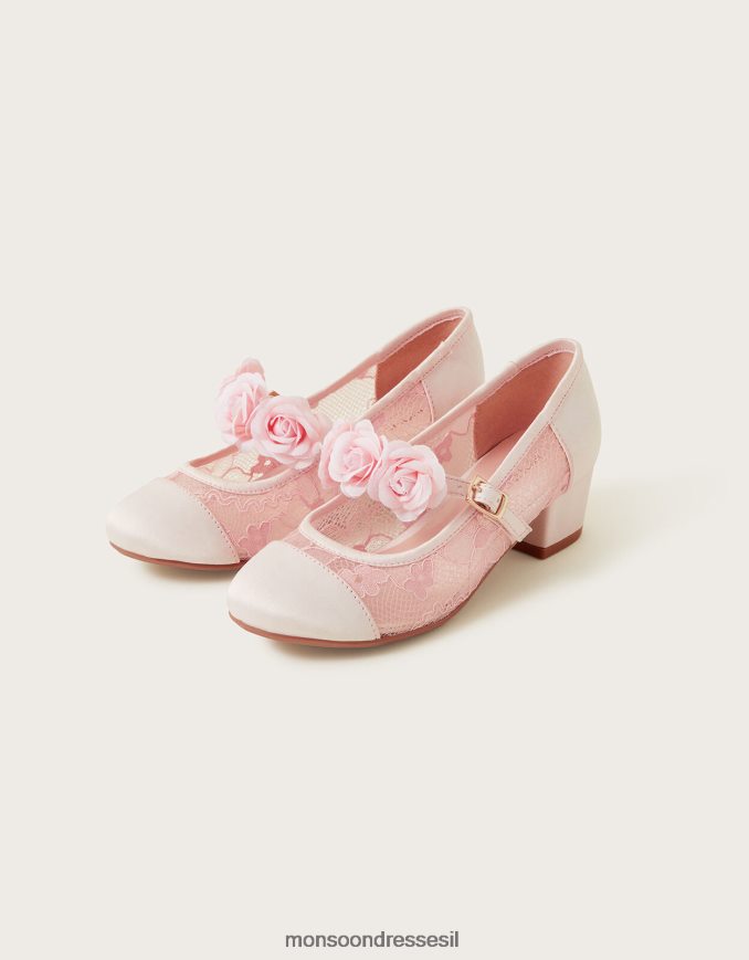 הַנעָלָה Monsoon נעלי עקב נסיכות תחרה של פריחה וָרוֹד ילדה HTJ0TZ1829