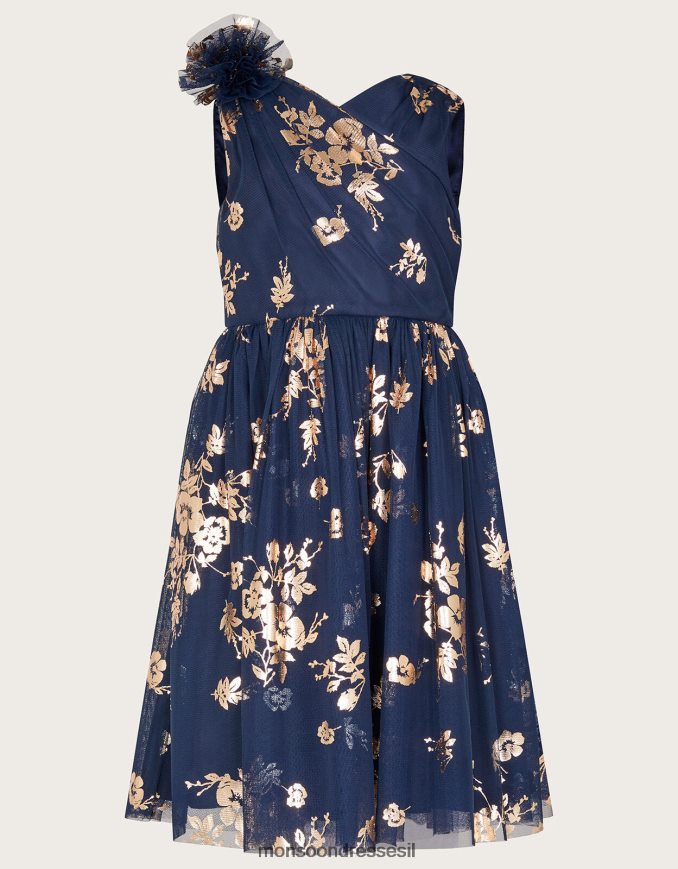 הַלבָּשָׁה Monsoon שמלה בהדפס נייר כסף של לורי כחול (צי) ילדה HTJ0TZ1830