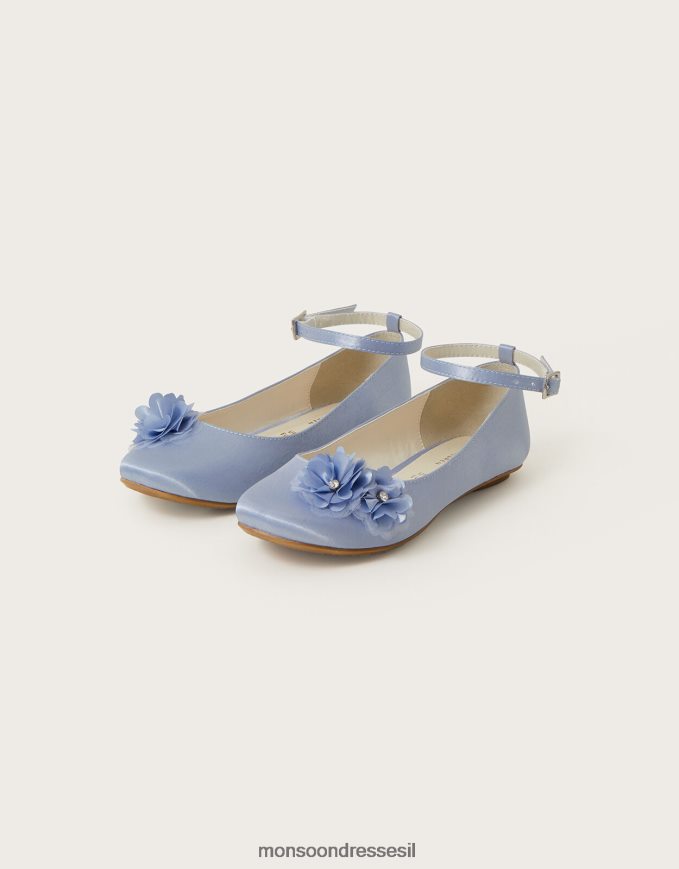 הַנעָלָה Monsoon דירות בלרינה פרח דבורה דיאנטה כְּחוֹל ילדה HTJ0TZ1831