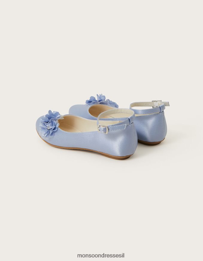 הַנעָלָה Monsoon דירות בלרינה פרח דבורה דיאנטה כְּחוֹל ילדה HTJ0TZ1831