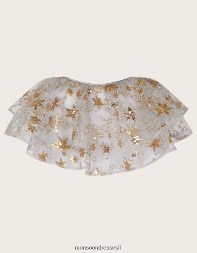 הַלבָּשָׁה Monsoon כוכב הפלא ארץ הפלא עיטור שכמייה קצרה אפור ילדה HTJ0TZ1835