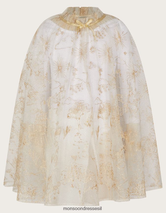 הַלבָּשָׁה Monsoon ארץ הפלאות שכמייה ארוכה רקומה זהב ילדה HTJ0TZ1840