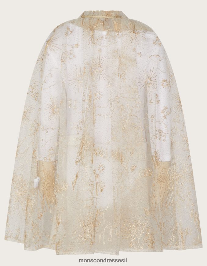 הַלבָּשָׁה Monsoon ארץ הפלאות שכמייה ארוכה רקומה זהב ילדה HTJ0TZ1840