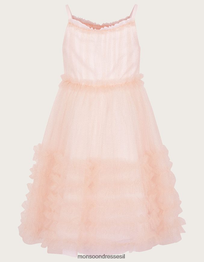 הַלבָּשָׁה Monsoon שמלת מלמלה נוצצת של ארץ הפלא ורוד (ורוד חיוור) ילדה HTJ0TZ1849