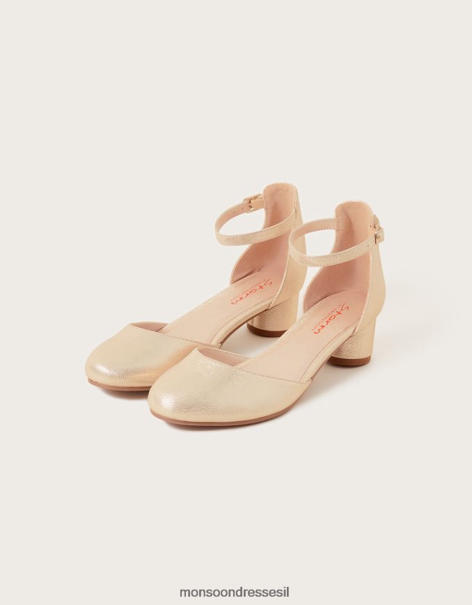 הַנעָלָה Monsoon נעלי עקב שני חלקים מנצנץ זהב ילדה HTJ0TZ1855