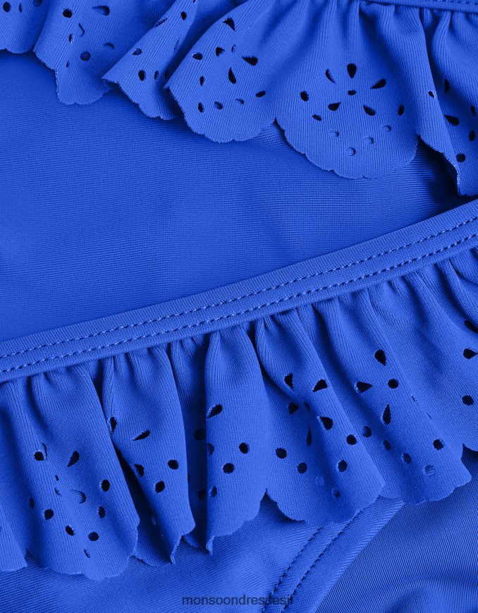 הַלבָּשָׁה Monsoon סט ביקיני סלסולים בחיתוך לייזר כְּחוֹל ילדה HTJ0TZ1856