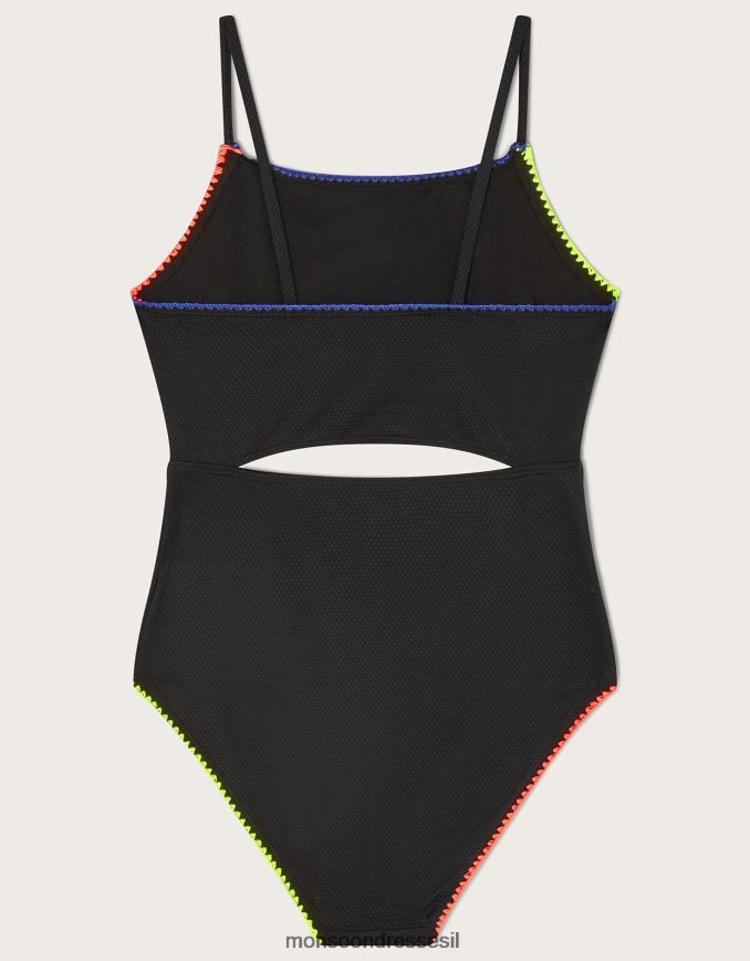 הַלבָּשָׁה Monsoon בגד ים חתוך בתפרים שָׁחוֹר ילדה HTJ0TZ1857