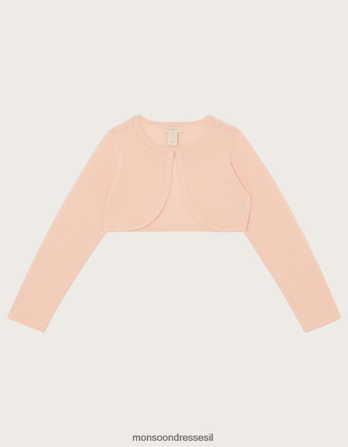 הַלבָּשָׁה Monsoon קרדיגן עם עיטור פנינים וָרוֹד ילדה HTJ0TZ1860