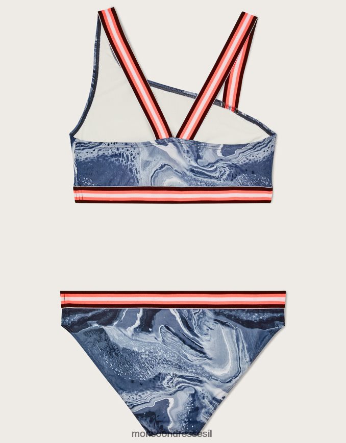 הַלבָּשָׁה Monsoon סט ביקיני כתף אחת משיש שָׁחוֹר ילדה HTJ0TZ1864