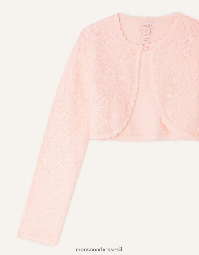 הַלבָּשָׁה Monsoon קרדיגן תחרה וָרוֹד ילדה HTJ0TZ1866