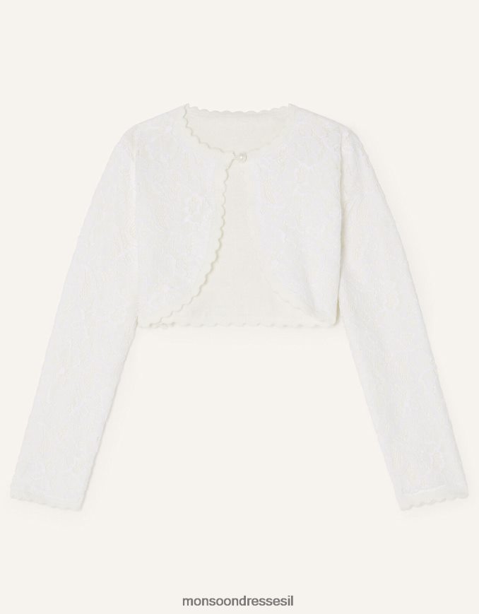 הַלבָּשָׁה Monsoon קרדיגן תחרה שֶׁנהָב ילדה HTJ0TZ1871