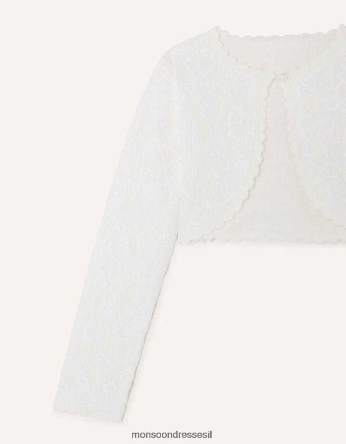 הַלבָּשָׁה Monsoon קרדיגן תחרה שֶׁנהָב ילדה HTJ0TZ1871