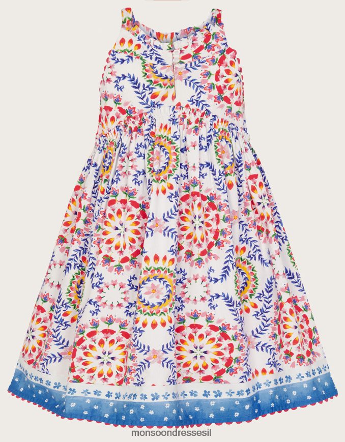 הַלבָּשָׁה Monsoon שמלת סרוגה עם אריחי מורשת שֶׁנהָב ילדה HTJ0TZ1874