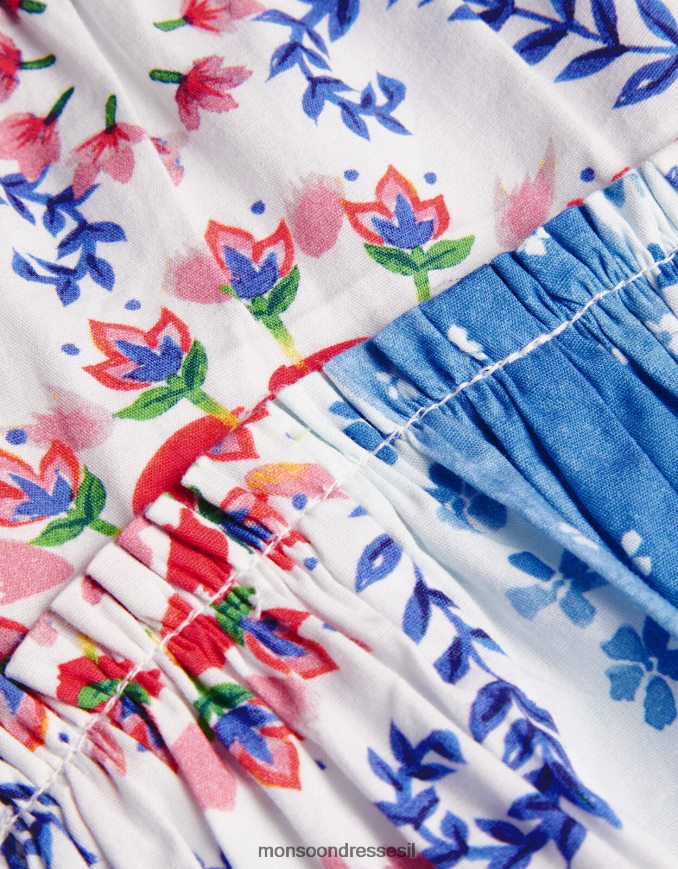 הַלבָּשָׁה Monsoon שמלת סרוגה עם אריחי מורשת שֶׁנהָב ילדה HTJ0TZ1874