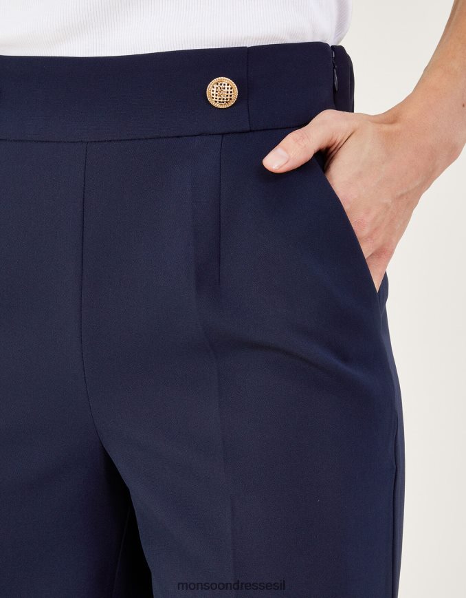 הַלבָּשָׁה Monsoon מכנסיים ברידג'ט צבאיים כחול (צי) נשים HTJ0TZ187