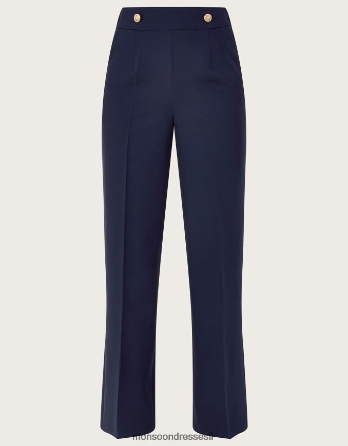 הַלבָּשָׁה Monsoon מכנסיים ברידג'ט צבאיים כחול (צי) נשים HTJ0TZ187