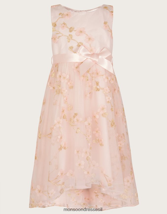 הַלבָּשָׁה Monsoon שמלת תחרה פרח פריחה וָרוֹד ילדה HTJ0TZ1882