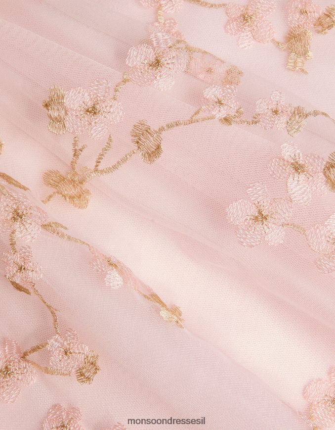 הַלבָּשָׁה Monsoon שמלת תחרה פרח פריחה וָרוֹד ילדה HTJ0TZ1882