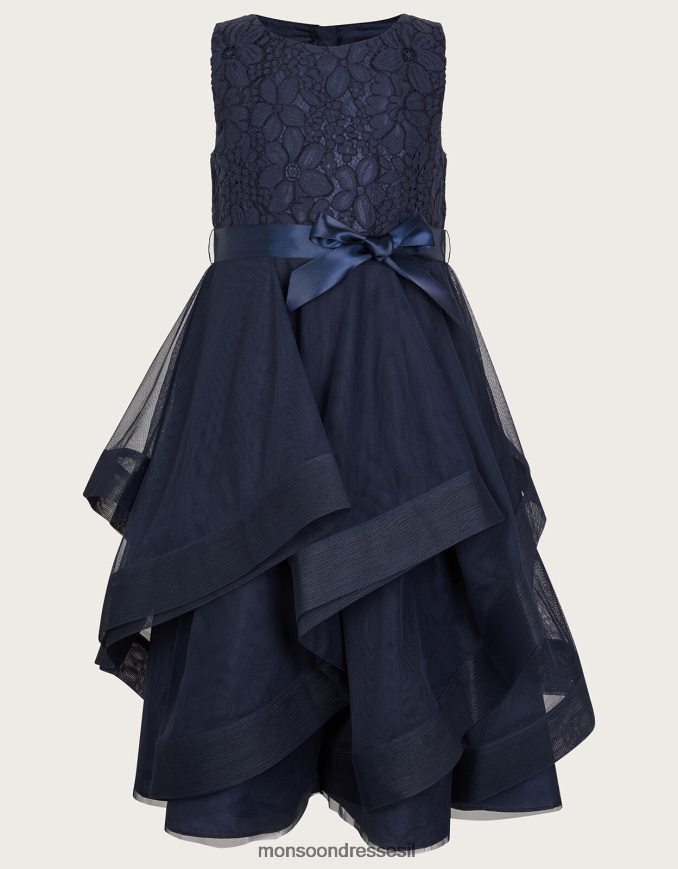 הַלבָּשָׁה Monsoon שמלת סלסול של סביליה כחול (צי) ילדה HTJ0TZ1885