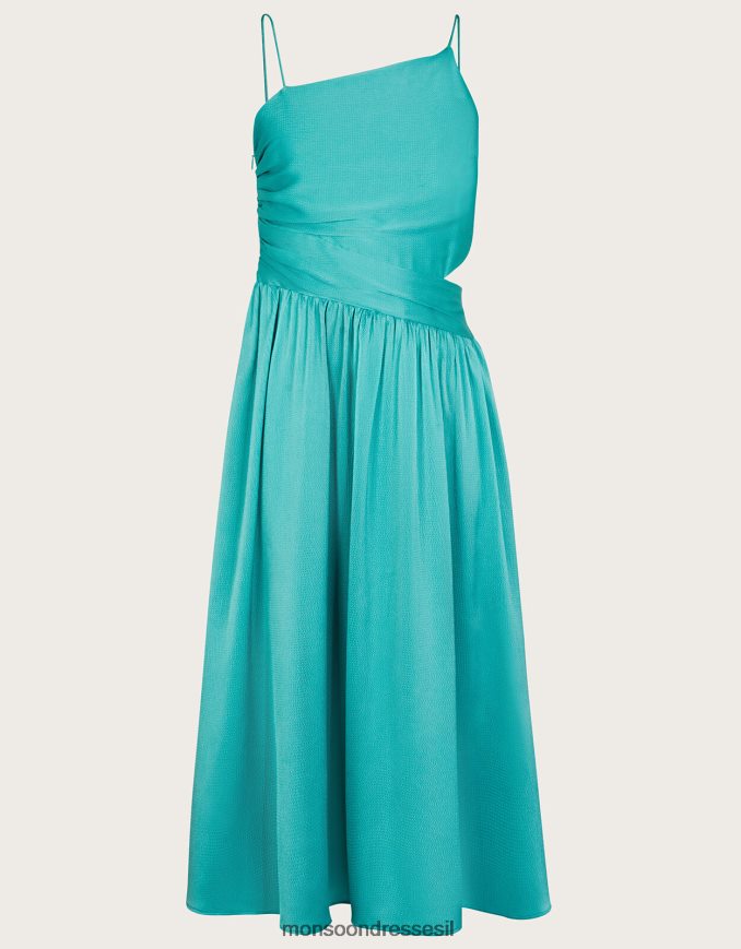 הַלבָּשָׁה Monsoon שמלת נשף בגזרת סאטן ירוק ילדה HTJ0TZ1887