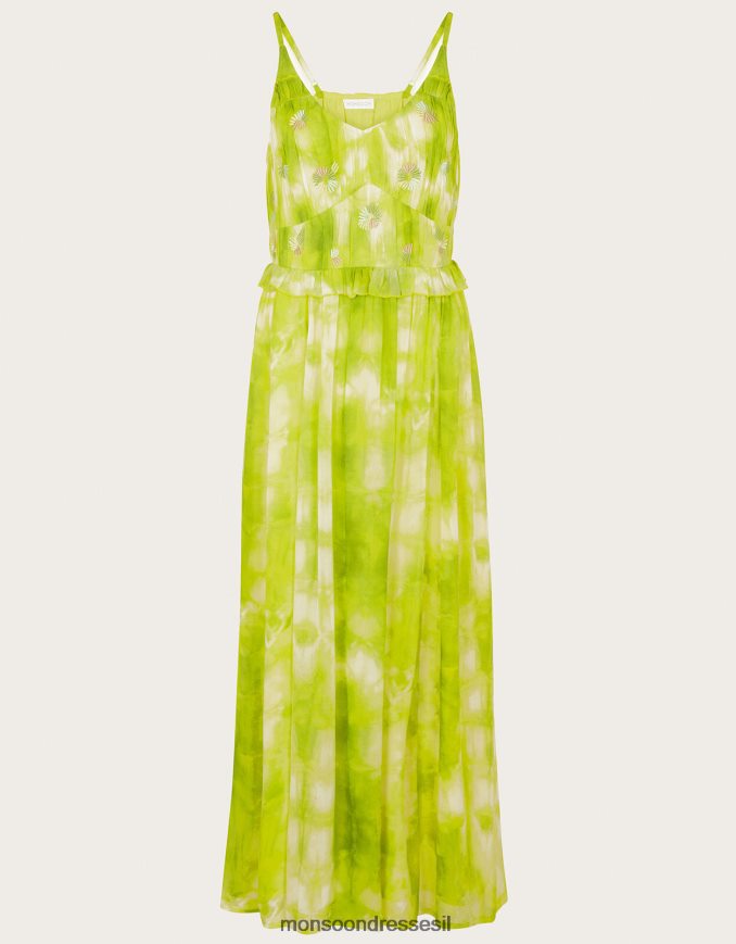 הַלבָּשָׁה Monsoon שמלת קשירה של דלילה עם ויסקוזה בר קיימא ירוק (ירוק בהיר) נשים HTJ0TZ188