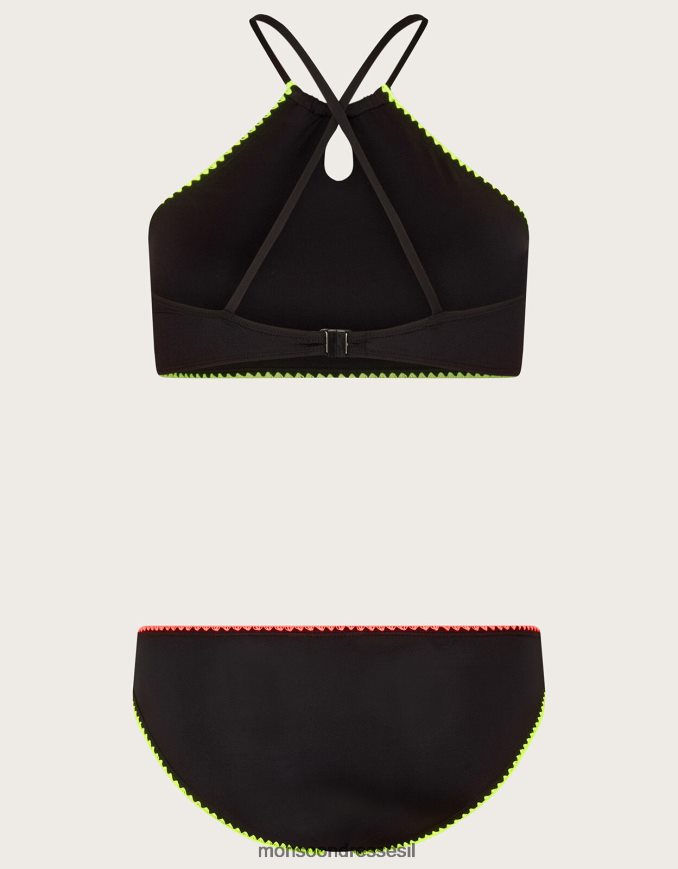 הַלבָּשָׁה Monsoon סט ביקיני חתוך שָׁחוֹר ילדה HTJ0TZ1895