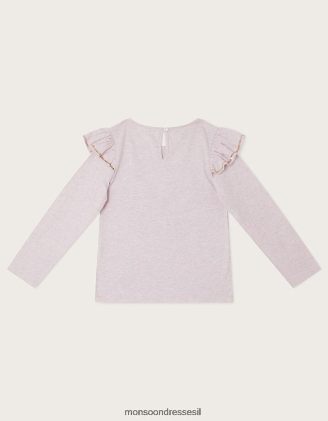 הַלבָּשָׁה Monsoon חלק עליון עם שרוול ארוך פרפר סגול (לילך) ילדה HTJ0TZ1896