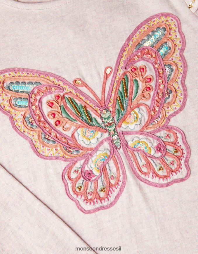 הַלבָּשָׁה Monsoon חלק עליון עם שרוול ארוך פרפר סגול (לילך) ילדה HTJ0TZ1896