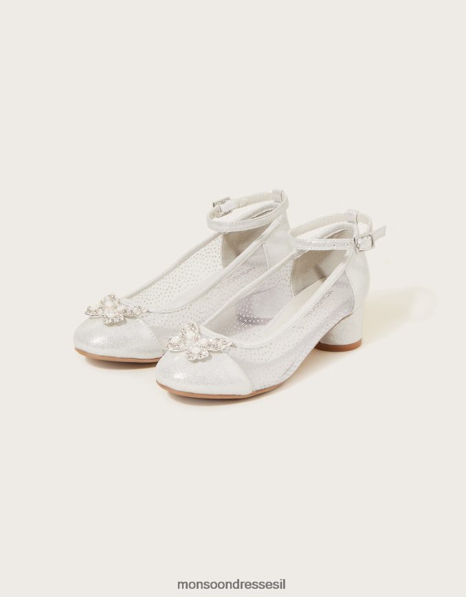 הַנעָלָה Monsoon עקבי נסיכת פרפר כסף ילדה HTJ0TZ1899