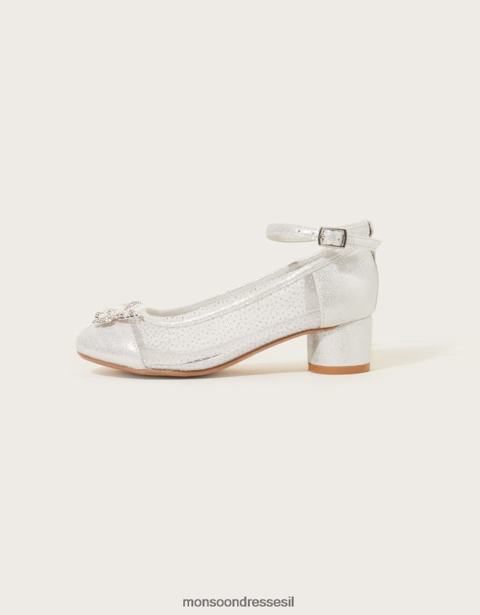 הַנעָלָה Monsoon עקבי נסיכת פרפר כסף ילדה HTJ0TZ1899