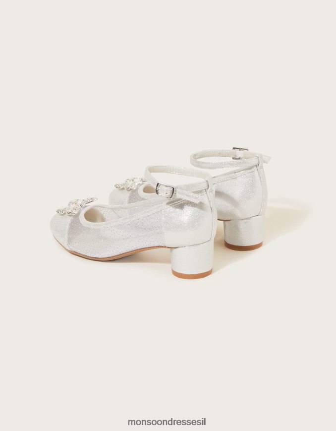 הַנעָלָה Monsoon עקבי נסיכת פרפר כסף ילדה HTJ0TZ1899