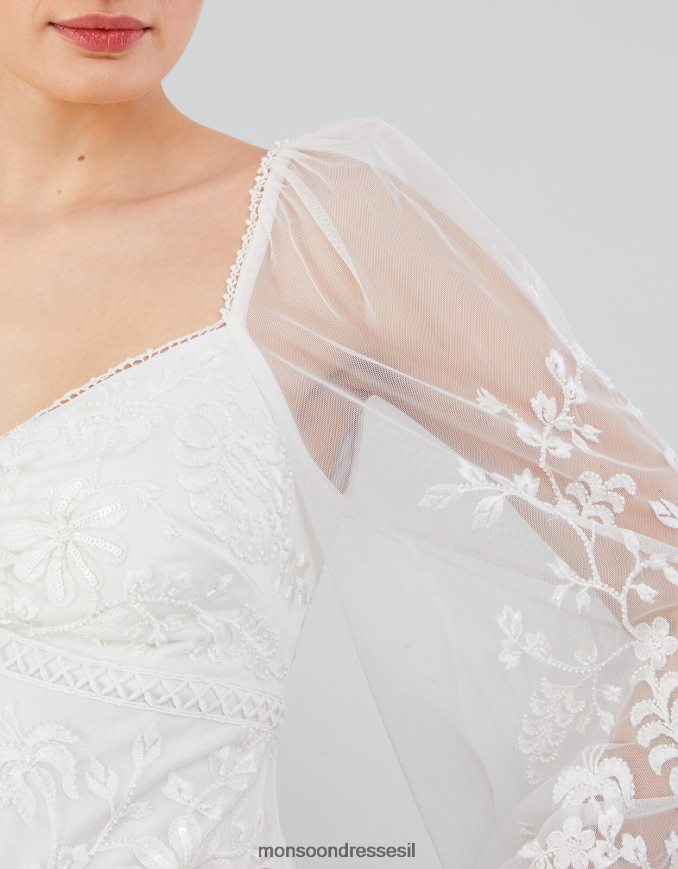 הַלבָּשָׁה Monsoon שמלת מקסי כלה מקושטת של ג'וזט שֶׁנהָב נשים HTJ0TZ18