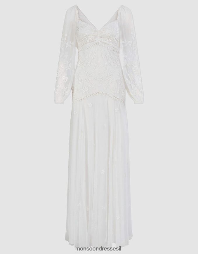 הַלבָּשָׁה Monsoon שמלת מקסי כלה מקושטת של ג'וזט שֶׁנהָב נשים HTJ0TZ18