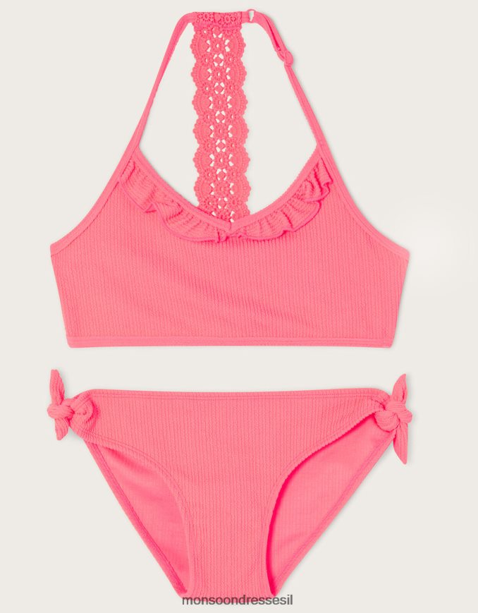 הַלבָּשָׁה Monsoon סט ביקיני סרוג במרקם כתום (אלמוגים) ילדה HTJ0TZ1901