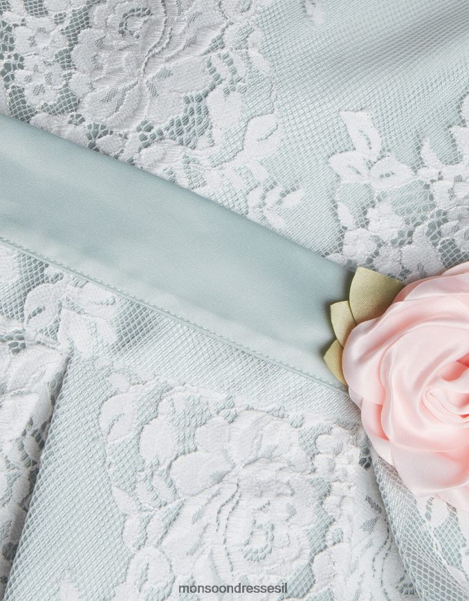 הַלבָּשָׁה Monsoon שמלת תחרה לולה ירוק ילדה HTJ0TZ1905