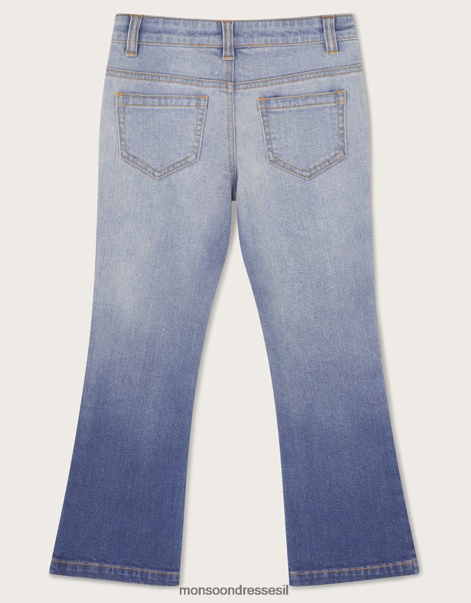 הַלבָּשָׁה Monsoon ג'ינס רקום פרחים כְּחוֹל ילדה HTJ0TZ1906