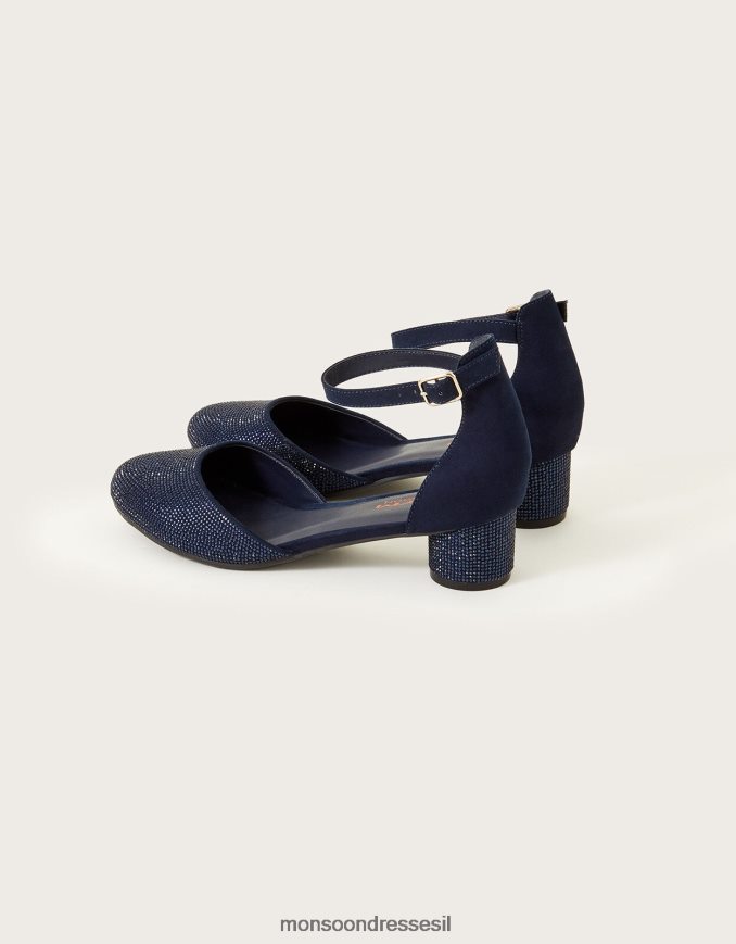 הַנעָלָה Monsoon עקבים משני חלקים של יהלומים כחול (צי) ילדה HTJ0TZ1914