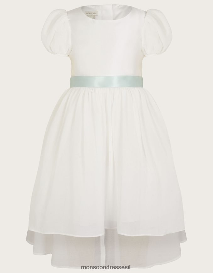 הַלבָּשָׁה Monsoon להוקיר גבוה קשת נמוכה גב שמלת שושבינות שֶׁנהָב ילדה HTJ0TZ1919