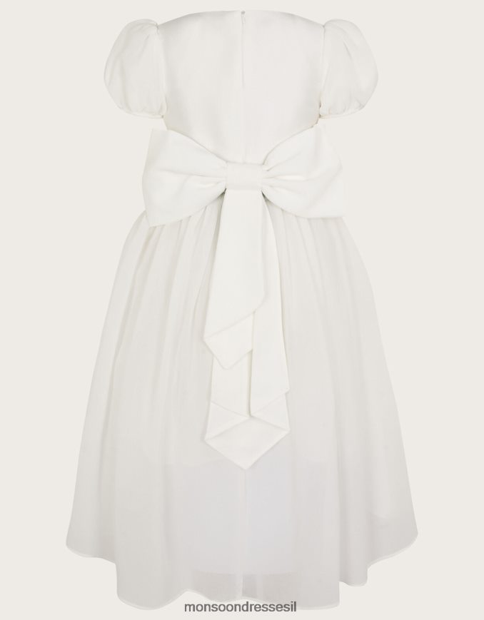 הַלבָּשָׁה Monsoon להוקיר גבוה קשת נמוכה גב שמלת שושבינות שֶׁנהָב ילדה HTJ0TZ1919