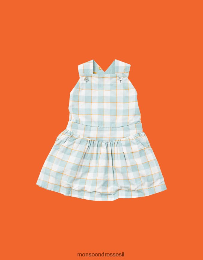 הַלבָּשָׁה Monsoon רדיקלים קטנים ירוקים עם הדפס חזה שמלה כחול (כחול בהיר) יְלָדִים HTJ0TZ1923