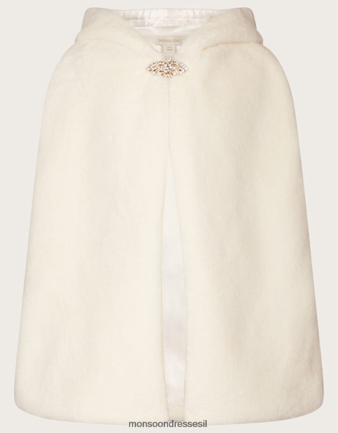 הַלבָּשָׁה Monsoon ארץ הפלא שכמיית פרווה מלאכותית ארוכה שֶׁנהָב ילדה HTJ0TZ1925