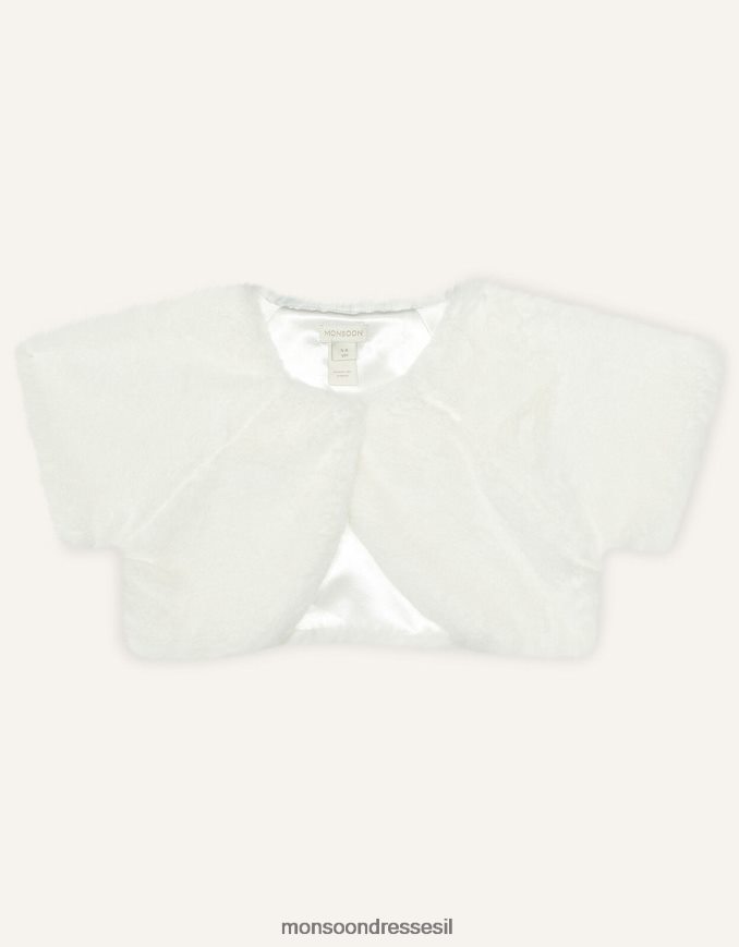 הַלבָּשָׁה Monsoon פרווה מלאכותית בכתפיים שֶׁנהָב ילדה HTJ0TZ1926