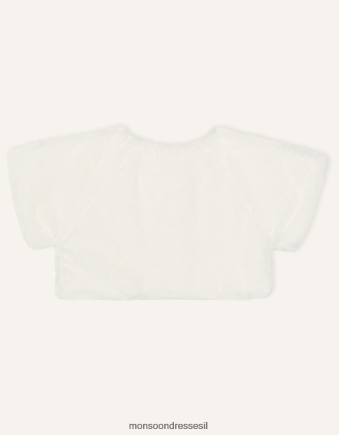 הַלבָּשָׁה Monsoon פרווה מלאכותית בכתפיים שֶׁנהָב ילדה HTJ0TZ1926