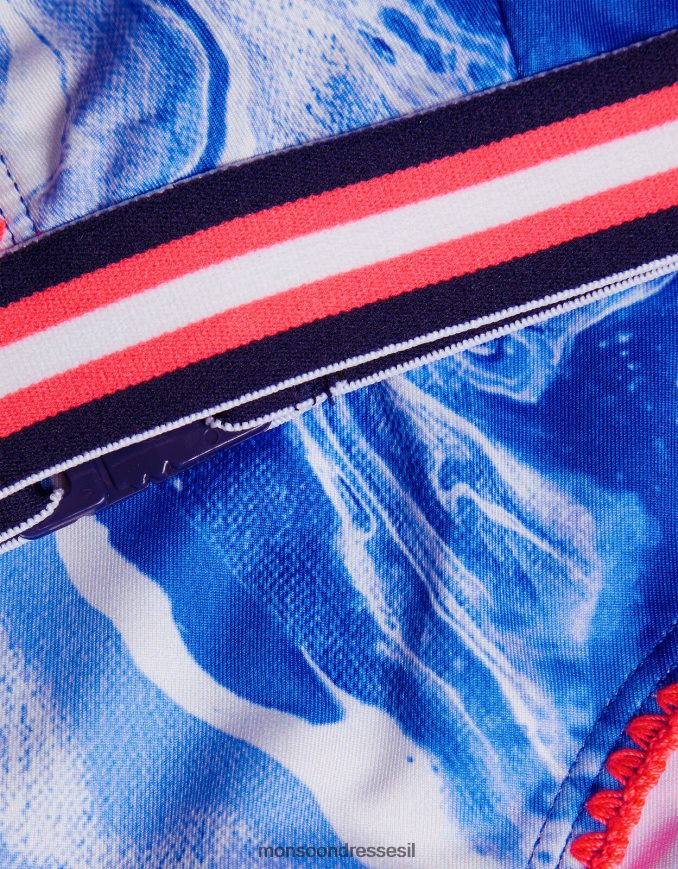 הַלבָּשָׁה Monsoon סט ביקיני משולש עיטור שיש כְּחוֹל ילדה HTJ0TZ1929