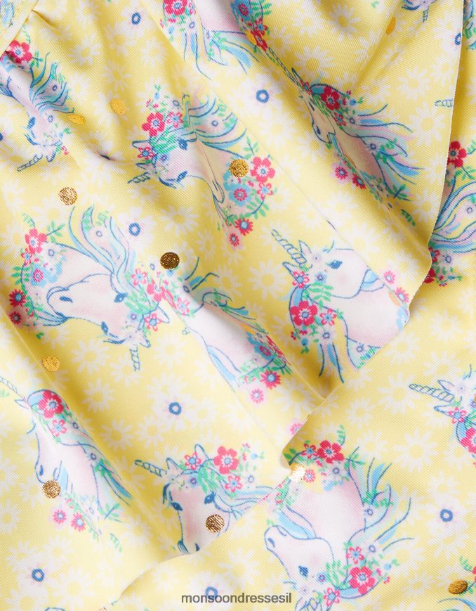 הַלבָּשָׁה Monsoon סט ביקיני סלסולים בנייר כסף חד קרן צהוב ילדה HTJ0TZ1932