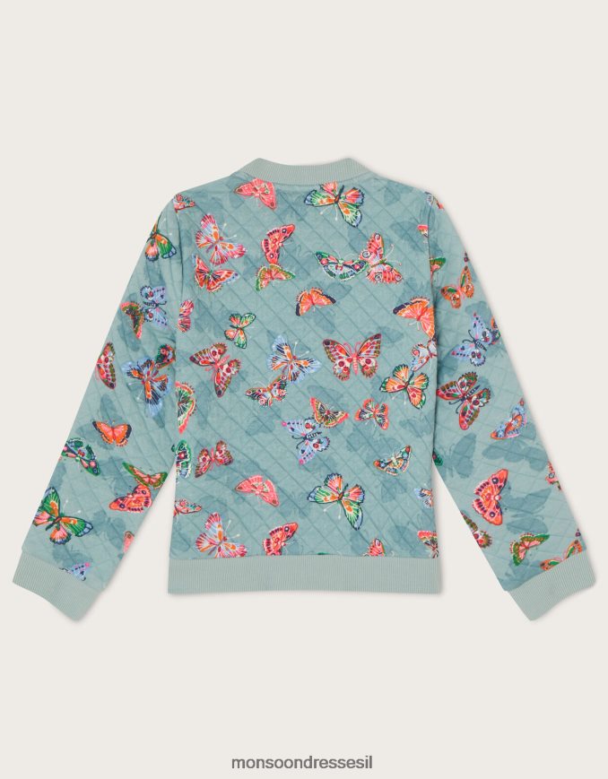 הַלבָּשָׁה Monsoon מעיל בומבר מרופד בהדפס פרפר כחול (אקווה) יְלָדִים HTJ0TZ1935