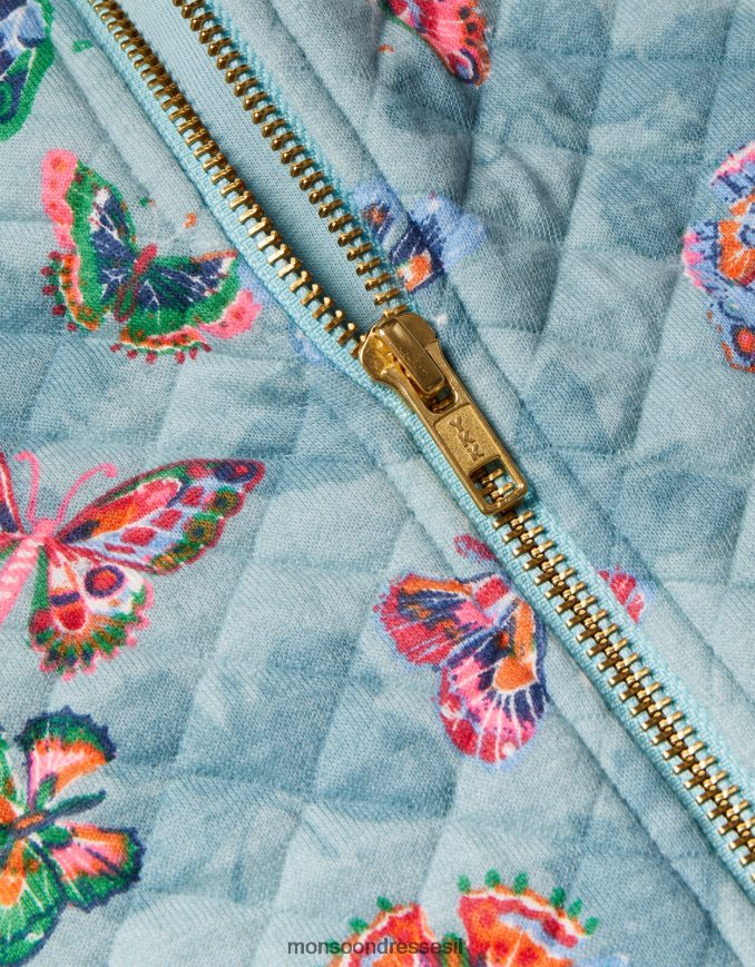 הַלבָּשָׁה Monsoon מעיל בומבר מרופד בהדפס פרפר כחול (אקווה) יְלָדִים HTJ0TZ1935