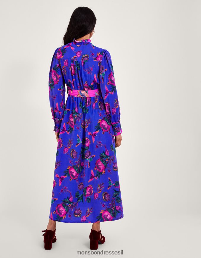 הַלבָּשָׁה Monsoon שמלת חולצה בהדפס ירדן כְּחוֹל נשים HTJ0TZ193