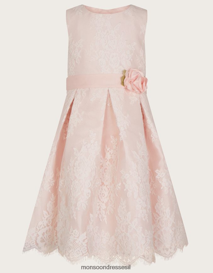 הַלבָּשָׁה Monsoon שמלת תחרה לולה וָרוֹד ילדה HTJ0TZ1943