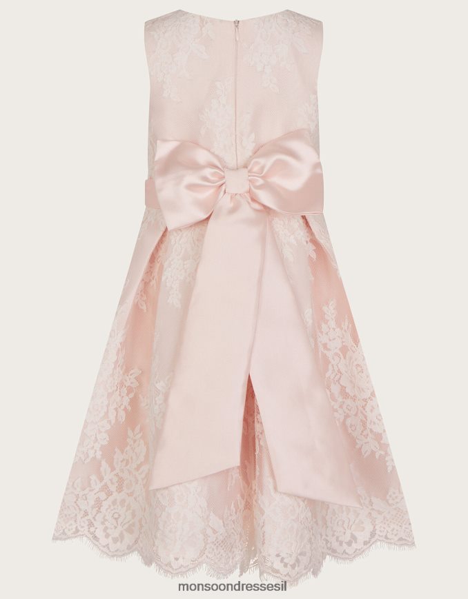 הַלבָּשָׁה Monsoon שמלת תחרה לולה וָרוֹד ילדה HTJ0TZ1943